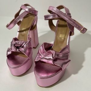 Pink metallic Platform Heels